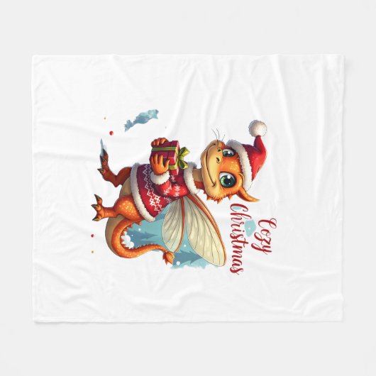 Couverture Polaire Noël des libellules confortables (Devant (Horizontal))