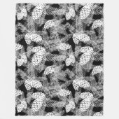 Couverture Polaire Noël d'hiver abstrait pin blanc cônes arbre par (Devant)