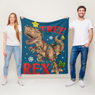Couverture Polaire Noël Dinosaure Arbre Rex lumières TRex Xmas Cadeau