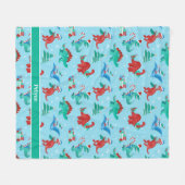 Couverture Polaire Noël Dinosaure Enfants Fun Holiday Personnalisé (Devant (Horizontal))