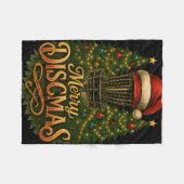 Couverture Polaire Noël Disc Golf Joyeux Discmas  (Devant (Horizontal))