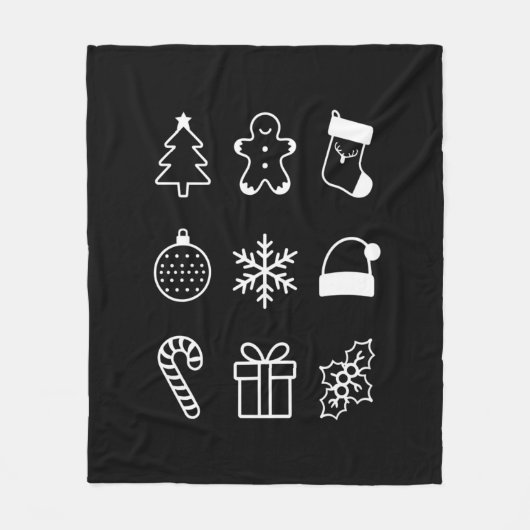 Couverture Polaire Noël Doodé pain d'épice bonbons Noël (Devant)