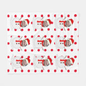 Couverture Polaire Noël drôle de Snowman (Devant (Horizontal))