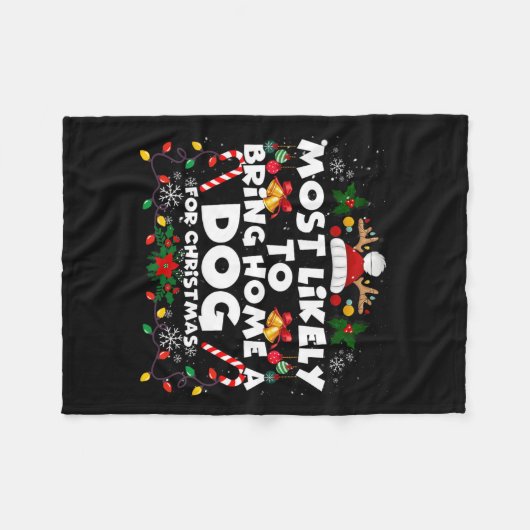 Couverture Polaire Noël Drôle le plus susceptible d'amener le chien p (Devant (Horizontal))