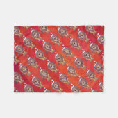 Couverture Polaire Noël du lion en rouge (Devant (Horizontal))