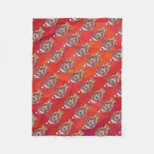 Couverture Polaire Noël du lion en rouge (Devant)