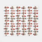 Couverture Polaire Noël du Noisier traditionnel à l'aquarelle (Devant (Horizontal))