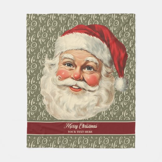 Couverture Polaire Noël du Père Noël à l'ancienne (Devant)