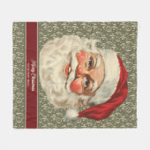 Couverture Polaire Noël du Père Noël à l'ancienne (Devant (Horizontal))