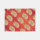 Couverture Polaire Noël Du Poulet Sur Rouge (Devant (Horizontal))