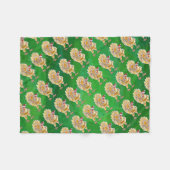 Couverture Polaire Noël Du Poulet Sur Vert (Devant (Horizontal))