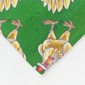 Couverture Polaire Noël Du Poulet Sur Vert (Coin)