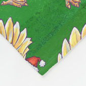 Couverture Polaire Noël Du Poulet Sur Vert (Coin)