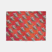 Couverture Polaire Noël du tigre en rouge (Devant (Horizontal))