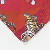 Couverture Polaire Noël du tigre en rouge (Coin)