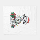 Couverture Polaire Noël Éclairage Santa Chapeau Dalmatien Chien Noël (Devant (Horizontal))