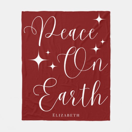 Couverture Polaire Noël élégant Rouge & Blanc Personnalisé (Devant)