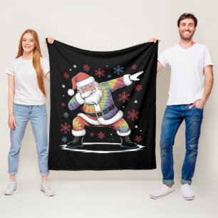Couverture Polaire Noël en dabant Santa Noël dégueulasse Xmas