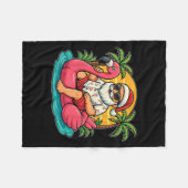 Couverture Polaire Noël En Juillet Chemise Père Noël Flamant rose Flo (Devant (Horizontal))