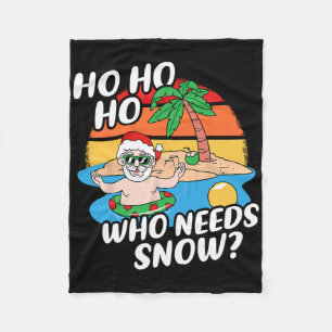 Couverture Polaire Noël en Juillet Drôle de Père Noël Surfant sur la