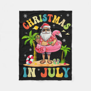 Couverture Polaire Noël En Juillet Funny Père Noël Summer Beach Vacat