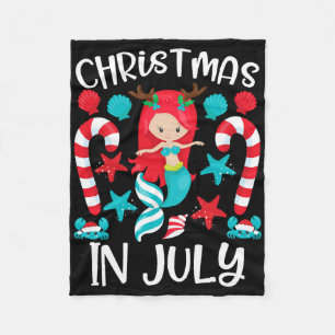 Couverture Polaire Noël en Juillet Mermaid Mignonne d'Été