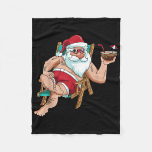Couverture Polaire Noël En Juillet Père Noël Sur La Plage Fête De L'I