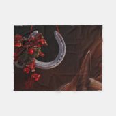 Couverture Polaire Noël équestre pendre en fer à cheval Photo (Devant (Horizontal))