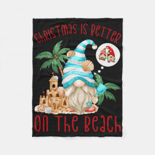 Couverture Polaire Noël est meilleur sur la plage - Drôle de gnome de