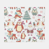 Couverture Polaire Noël festif : Arrière - plan Vintage (Devant (Horizontal))