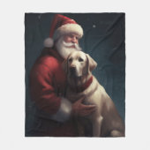 Couverture Polaire Noël festif du Père Noël au Labrador (Devant)