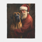Couverture Polaire Noël festif Rhodesian Ridgeback Santa Claus (Devant)