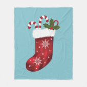 Couverture Polaire Noël Festif Rouge Se Pose Sur Bleu (Devant)