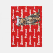 Couverture Polaire Noël Frontière Terrier avec le nom du chien (Devant)