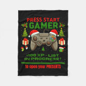 Couverture Polaire Noel Fun Gamer - Press Start For Christmas (Devant)