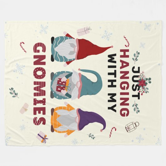 Couverture Polaire Noël Gnome Family Just Hanging with Gnomies (Devant (Horizontal))