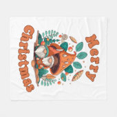 Couverture Polaire Noël Gnome Rétro (Devant (Horizontal))