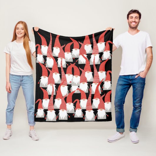 Couverture Polaire Noël Gnomes elfes de vacances jote Noël saisonnier (En situation)