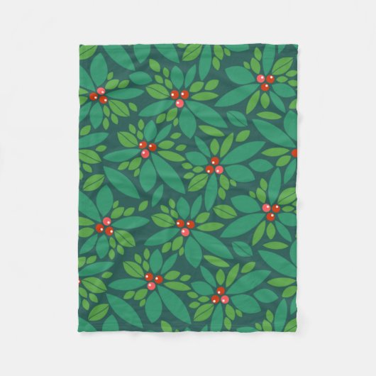 Couverture Polaire Noël graphique Holly (Devant)