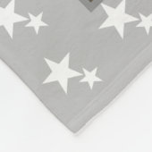 Couverture Polaire Noël gris avec photos d'étoiles blanches nom de fa (Coin)