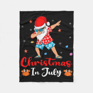 Couverture Polaire Noël hawaïen Dab Santa dabant l'été Noël en juille