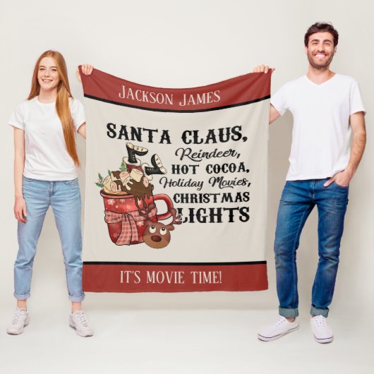 Couverture Polaire Noël heure du film ajouter nom Holiday (En situation)