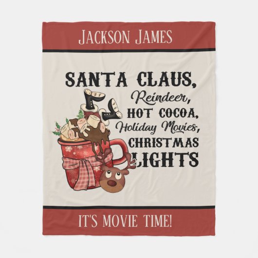 Couverture Polaire Noël heure du film ajouter nom Holiday (Devant)