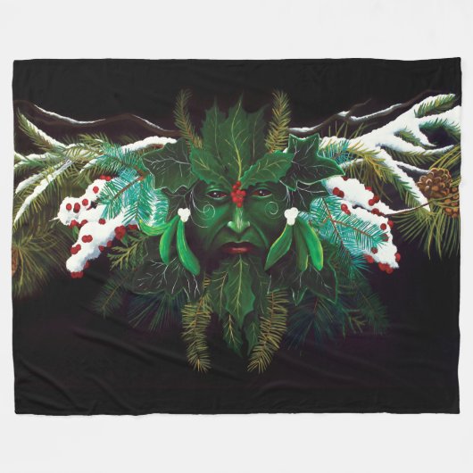 Couverture Polaire Noël Homme vert (Devant (Horizontal))