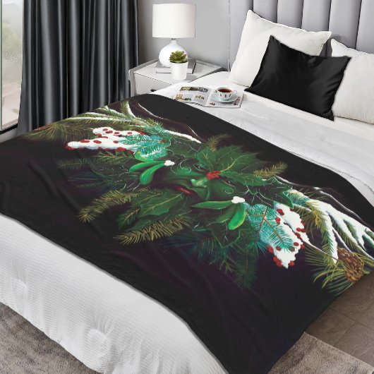 Couverture Polaire Noël Homme vert