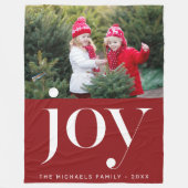 Couverture Polaire Noël Joie Rouge et Blanc photo de vacances (Devant)