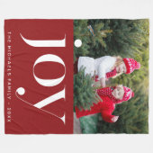 Couverture Polaire Noël Joie Rouge et Blanc photo de vacances (Devant (Horizontal))