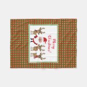 Couverture Polaire Noël Joyeux Noël Père Noël Reindeer (Devant (Horizontal))