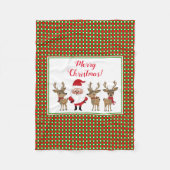 Couverture Polaire Noël Joyeux Noël Père Noël Reindeer (Devant)
