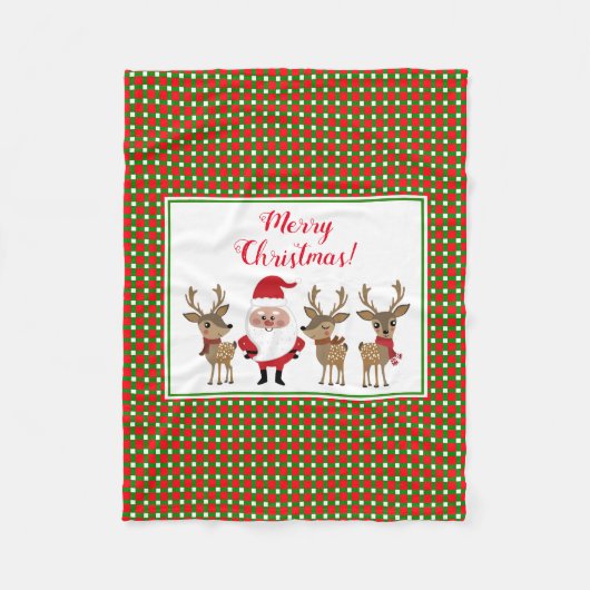 Couverture Polaire Noël Joyeux Noël Père Noël Reindeer (Devant)